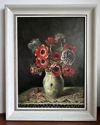 Buy Beautiful Original Framed Painting Anemones Flowers Floral Still Life Study • 75£