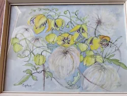 Buy Original Watercolour Painting Scottish Artist Euphen Alexander Clematis Vintage • 60£