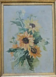 Buy Early 20th C Oil On Canvas. Sunflowers. Signed • 37.72£