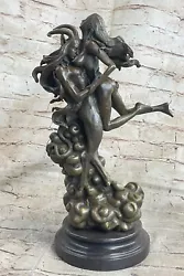Buy Great Erotic Art Nouveau Bronze Faun Satyr Signed Devil Dark Angel Figurine Nude • 252.55£