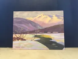 Buy Oil Painting On Board Mountain Scene 21 X 16” Signed • 14.99£