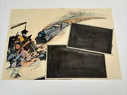 Buy Antique Art Deco Painting Illustration Joseph L Kramer Train Industrial Famous • 1,105.64£