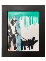 Buy Banksy X Keith Haring Dog On Leash Graffiti Art Pop Art Painting • 284.62£