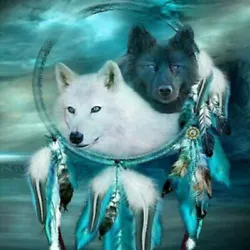 Buy 5D Wolf Dream Catcher Diamond Painting Embroidery Cross Decos Painting Kits • 7.99£