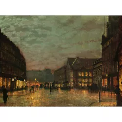 Buy John Atkinson Grimshaw Boar Lane Leeds Lamplight 1881 Painting Print • 15.99£