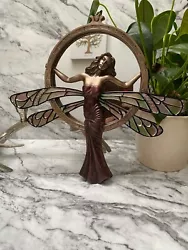 Buy Art Deco Lady Women Dragonfly Cold Cast Bronze Wall Mirror New & Boxed 30cm • 43.95£
