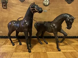 Buy A Pair Of Liberty Style Leather Horses - Slight Restoration Required • 85£