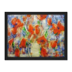 Buy Rohlfs Red Poppies Painting Large Framed Art Print • 36.99£