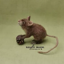 Buy Realistic Needle Felted Mouse Brown Woodland Mouse Sculpture By Neyeli OOAK • 70£