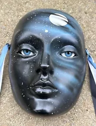 Buy Beautiful Clay Art Mask Glass Eyes Moon And Stars Signed • 187.11£