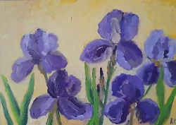 Buy Original Oil Painting Blue Irises, Bouquet Of Irises Painting, Irises Wall Art • 90.96£