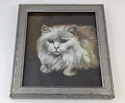 Buy Antique Painting Chinchilla Cat Inscription To The Back By Artist • 55£