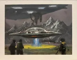 Buy Original Painting Impressionistic Realism Landscape  UFO Outer Space UAP Sci-Fi • 111.97£