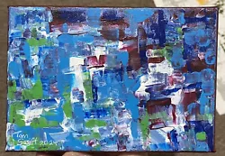 Buy Abstract Acrylic Painting On Canvas Hand Painted 6x8inches • 0.99£