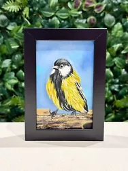 Buy Bird Oil Painting- Original FRAMED Realism Yellow Wildlife Artwork Decor Sale • 60£