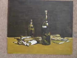 Buy Still Life Oil Painting, Bottles/art Materials 12x10, Scottish Colourists Style • 23£