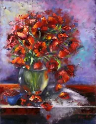 Buy Poppies Painting Flowers Vase Original Oil Painting Canvas Art Impasto 18 By 14  • 140.57£