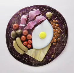Buy English Breakfast Wall Art Plate Home Design Glass Artwork Original • 450£