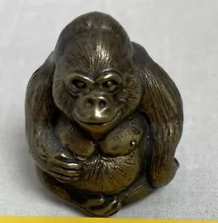 Buy Vintage Signed Bronze Gorilla Art Sculpture Figurine • 74.64£