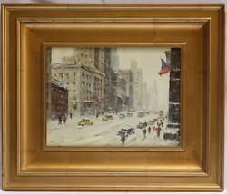 Buy Magnificent O/b Painting Of Nyc, Streetscape In Winter ,school Of Guy Wiggins  • 6,693.70£