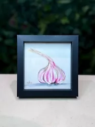 Buy Garlic Oil Painting- FRAMED Original Still Life Fine Art Kitchen Decor Signed • 60£