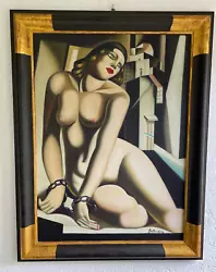 Buy Art Deco Picture Oil Painting ANDROMEDA  THE SLAVE  Nude Erotic Sadomasochism • 158.20£