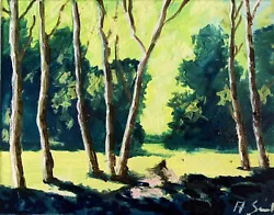 Buy Birches Grove Landscape Oil Painting Canvas Impressionism Collectable COA Rty02 • 36.79£