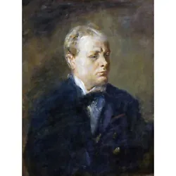 Buy Mcevoy Portrait Sir Winston Churchill Painting Large Canvas Art Print • 18.99£