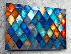 Buy Azure Diamonds 3D Effect Wall Art Acrylic Glass Unique Design Home Decor Office • 1,425£