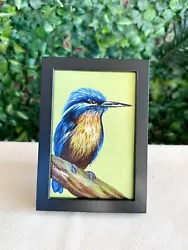 Buy Kingfisher Oil Painting- FRAMED Realism Original Wildlife Bird Art Sale Decor • 60£