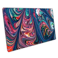 Buy Rainbow Marbling Swirling Paint Style Abstract Contemporary Print Canvas • 9.70£
