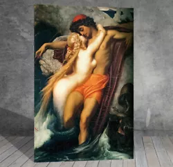 Buy Frederic Leighton Fisherman And The Syren CANVAS PAINTING ART PRINT WALL 1696 • 13.29£