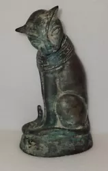 Buy Egyptian Bronze Statue Of Sitting Cat Cast Bronze 4.8 Lbs 9 Inch  • 129.02£