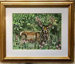 Buy Beautiful Original Painting Of A Stag In Acrylics. Signed By Sue Reeves • 50£