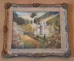 Buy Enchanting Oil Painting Of French Chateau In Beautiful Landscape In Ornate Frame • 114.99£