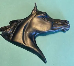 Buy 1 As Is Arabian Horse Head Relief Sculpture Signed Larum, Cast Resin, Bronzed • 24.05£