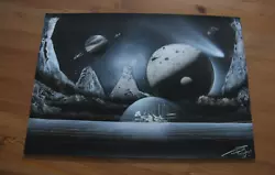 Buy 1993 Space Art Sci-Fi Fantasy Glass City Black & White Signed Luxembourg • 59.53£