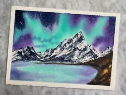 Buy Galaxy & Mountains | Original Hand Painted | Watercolour Painting | Signed • 50£