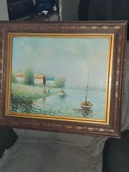 Buy P. NELSON Vintage Painting Abstract Boats By • 90£
