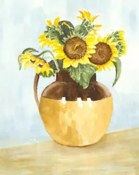 Buy Gwyneth Willitt - Contemporary Watercolour, Sunflowers • 24£