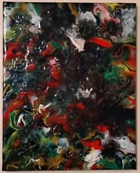 Buy Original Abstract 8  X 10  Acrylic Pour Painting  Flower Patch  By Stacey R • 7.74£
