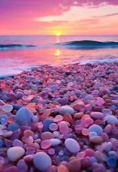 Buy Pink Gems Beach Sand Canvas Wall Art Picture Print 30 X20  • 29.99£
