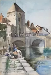 Buy Margaret J Lovell Watercolour C1920 MORET-LOING-ET-ORVANNE Seine-et-Marne France • 275£
