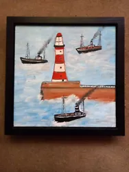 Buy  Albert Thomas Ships Lighthouse Oil Painting Alfred Wallis  Framed  • 12.99£