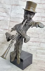 Buy Extra Large Black African Clarinet Player Bronze Sculpture Hot Cast Decor Statue • 248.37£