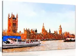 Buy London Painting Westminster Canvas Wall Art Picture Print • 15.99£