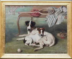 Buy David Gourlay Steell Scottish Victorian Art Tennis Sporting Dogs Oil Painting • 18,000£