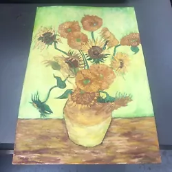 Buy Artist Copy Study Painting Of Van Gogh's Sun Flowers Painted On Board • 59.99£