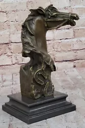 Buy Solid Bronze Milo Horse Head Sculpture Bust Marble Base Art Deco Figurine Deal • 127.75£