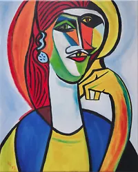 Buy The Pondering Woman Oil Painting On Canvas In Pablo Picasso Style NEW • 125£